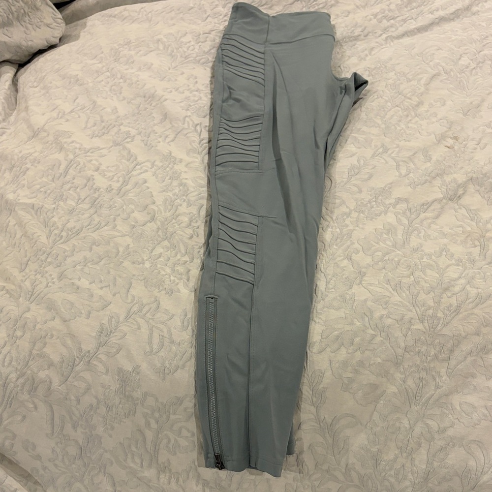 Athleta Gray Leggings with Pleated Detail